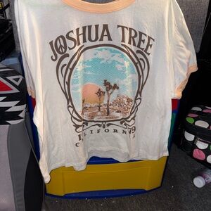 Wound Up Joshua Tree Graphic Tee - Cream and Brown